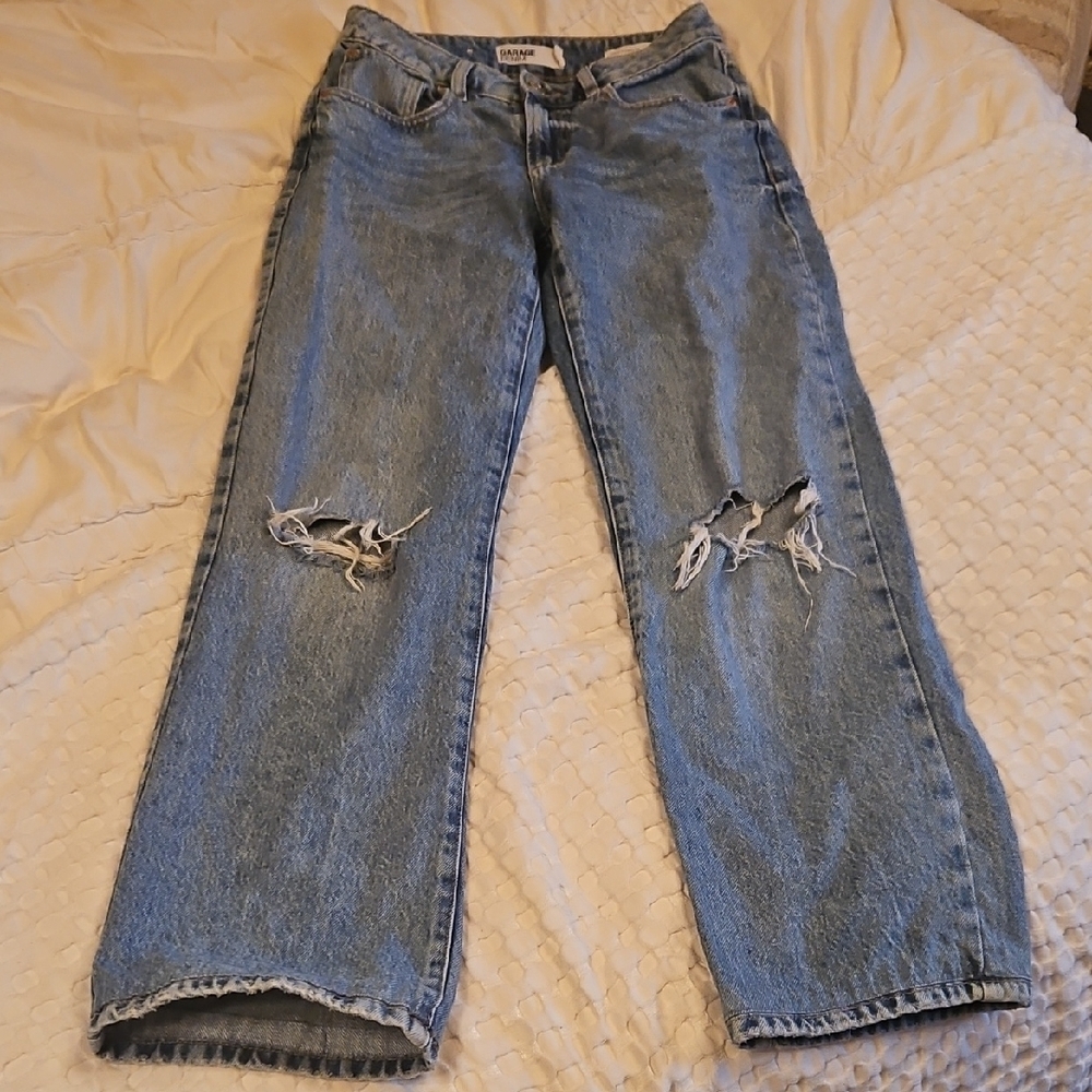 Garage 90s Straight Distressed Blue Jeans Size 3/26